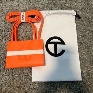Orange Telfar Mini Shopping Bag